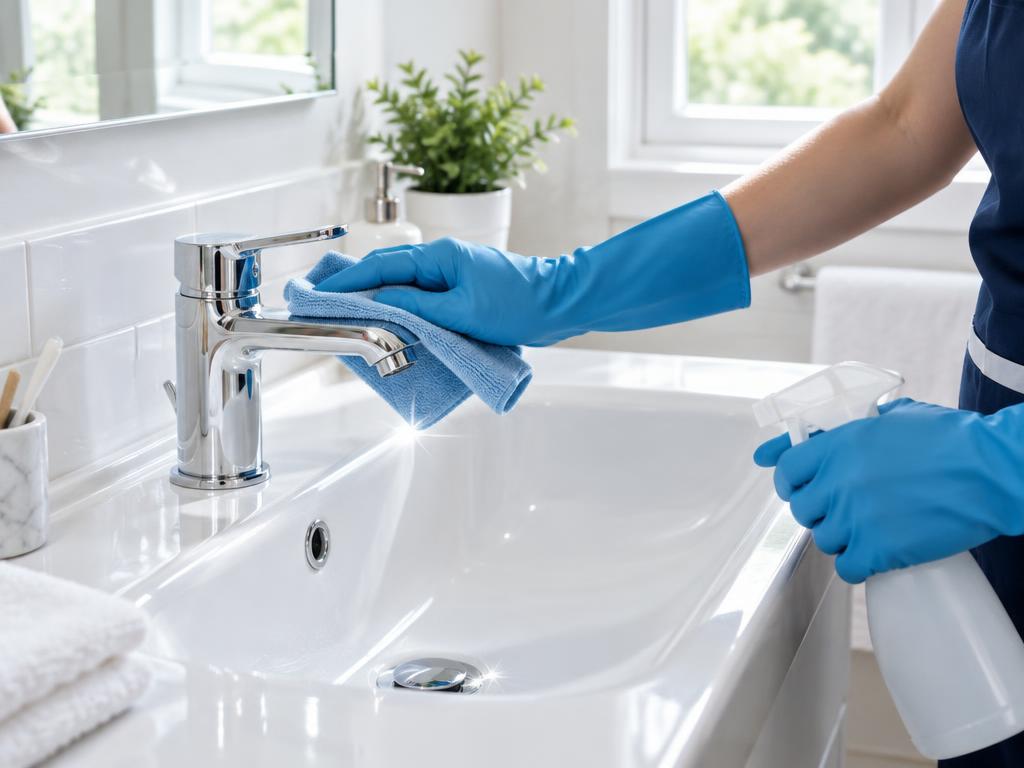Detailed bathroom deep cleaning